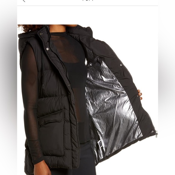 Zella recycled polyester puffer vest with belt, sparrow grey, size XL - Picture 7 of 12